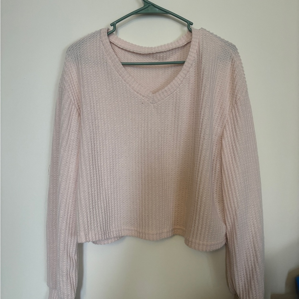 Cozy Pink V-Neck Sweater